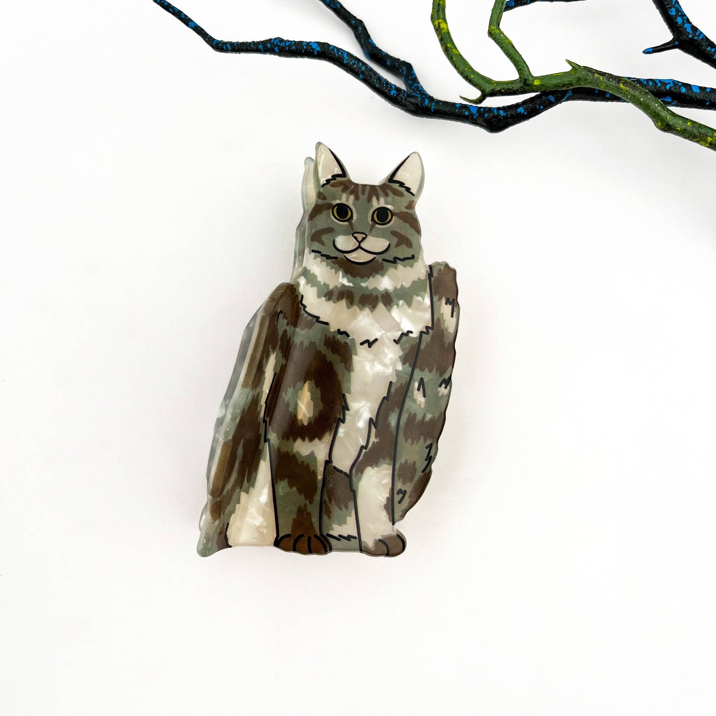 Black Cat Hair Claw Clip