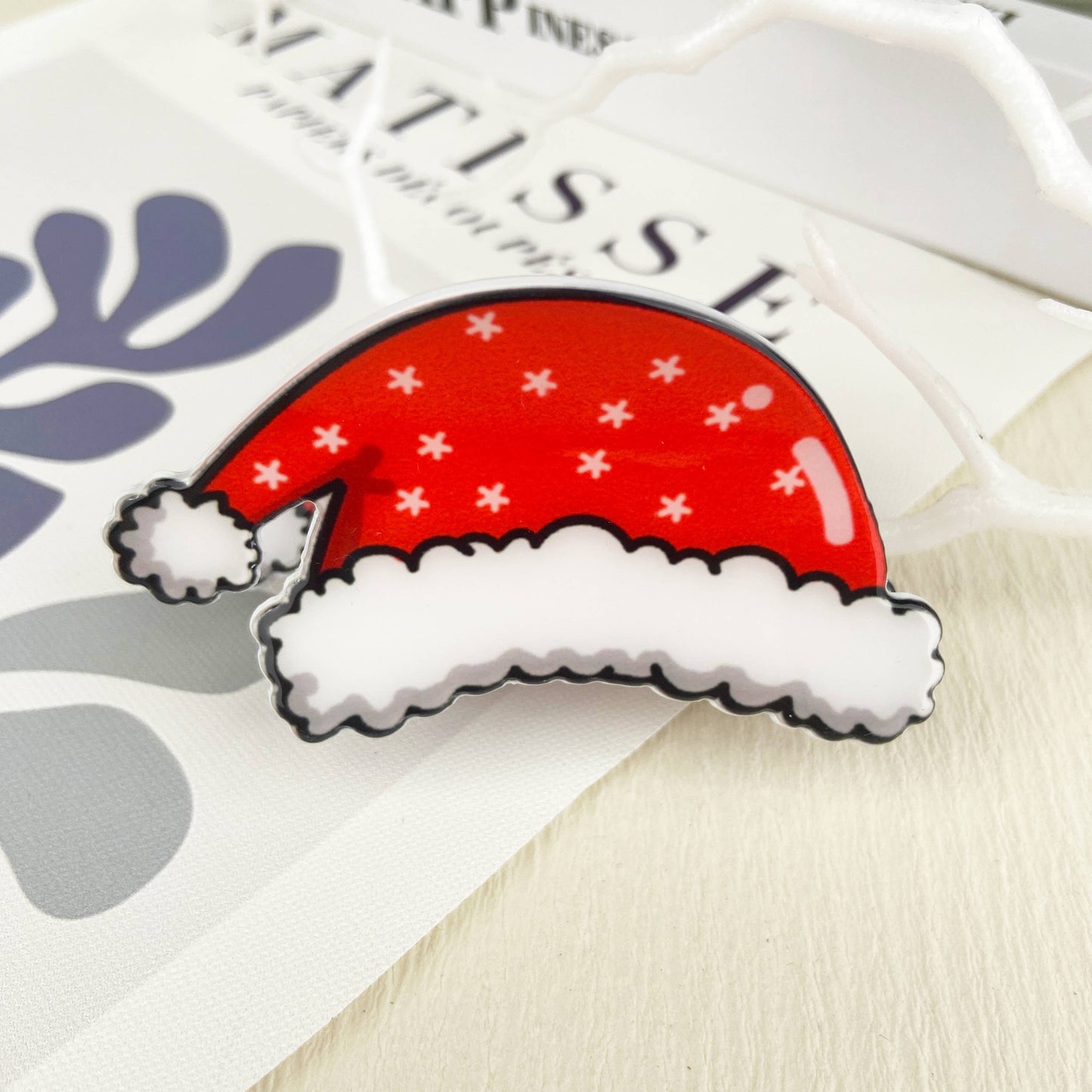 Snowman Hair Claw Clip