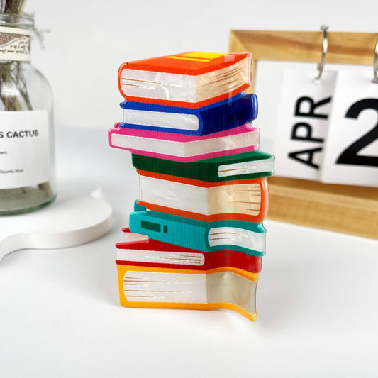 Stack of Books Hair Claw Clip