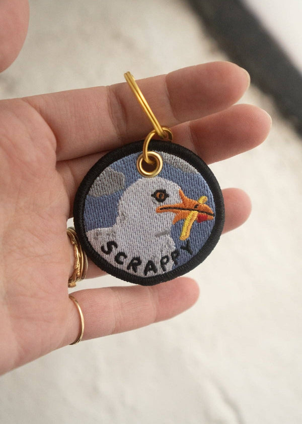 Scrappy Seagull - Embroidered Keychain