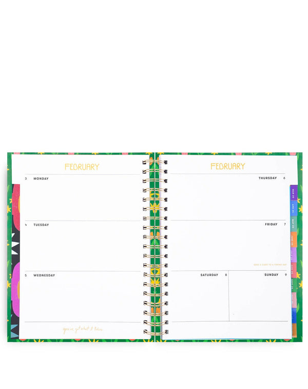 Green Tulips 12 Month Soft Cover Large Planner