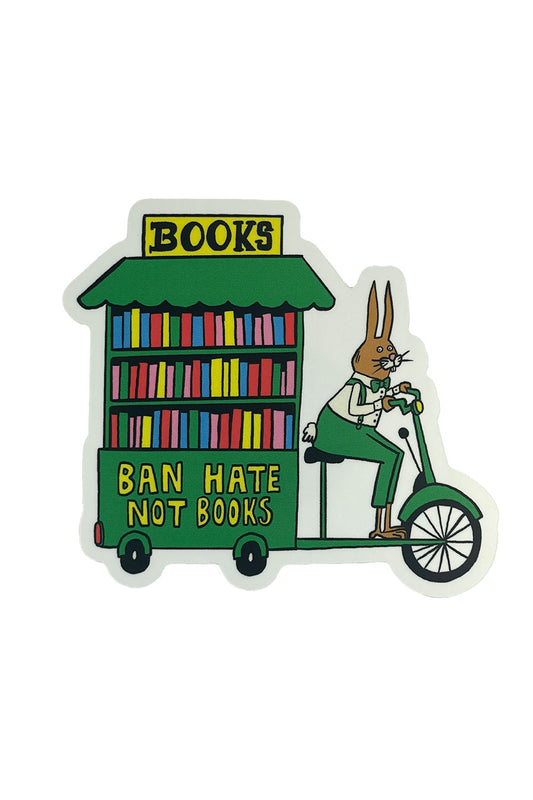 Ban Hate Not Books Critter Sticker