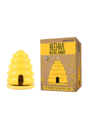 Yellow Beehive shaped incense burner.