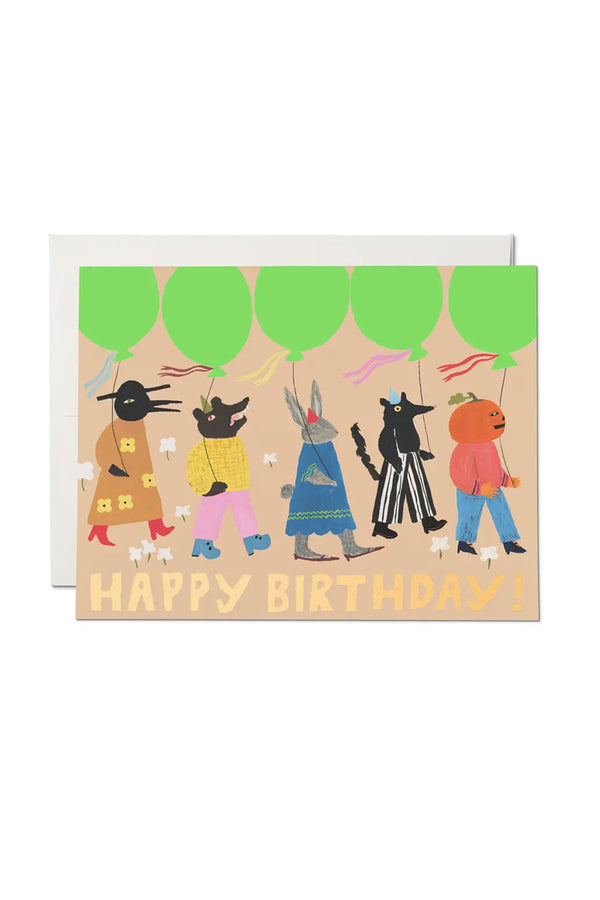 Happy Birthday Critters Walking Card