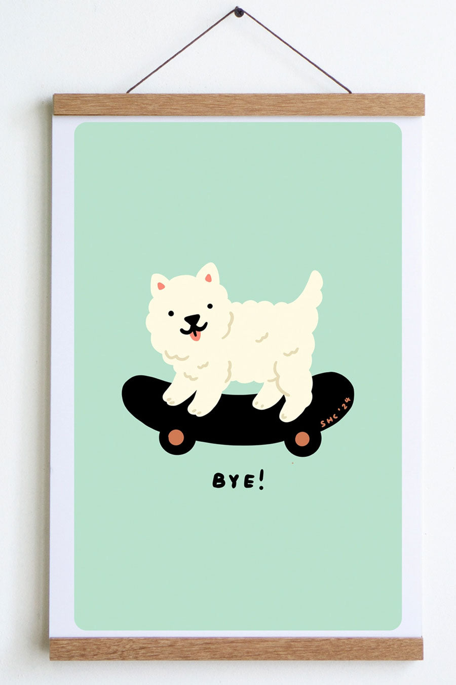 Sk8 Dawg (Bye) Print: Mint / Small - 8" x 10"