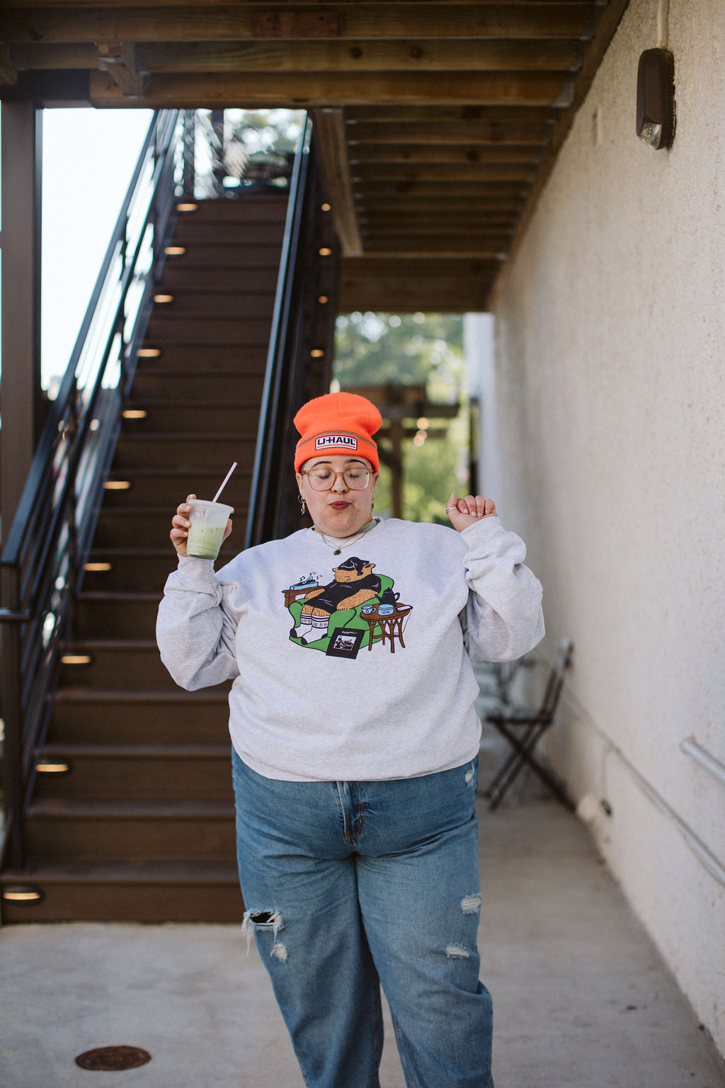 Sleepy Sad Time Bear Crewneck Sweatshirt