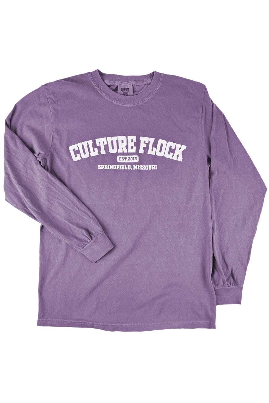 Culture Flock Collegiate Long Sleeve Tee - Grape