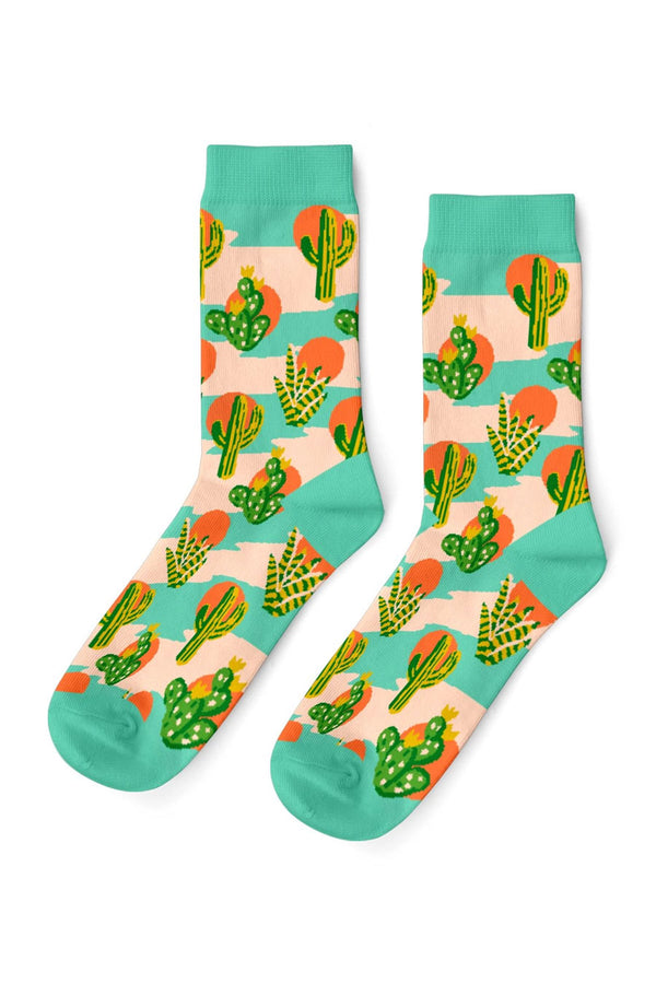 Cactus Sunset Crew Socks