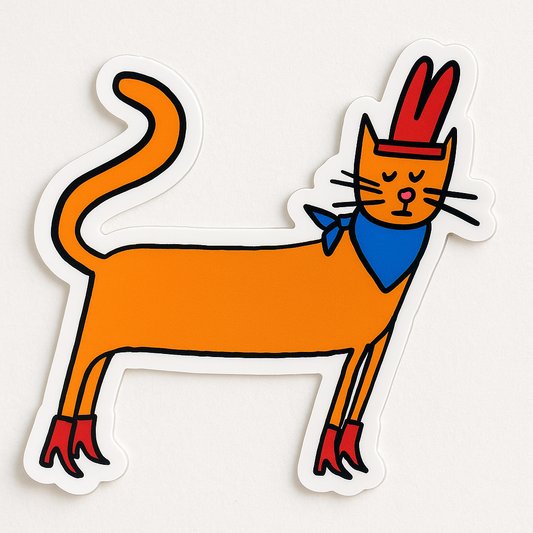 Cowboy Kitty Vinyl Sticker