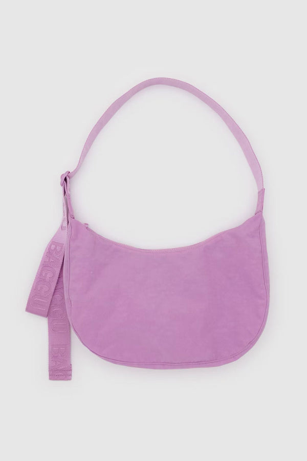 Medium Nylon Crescent Bag - Peony