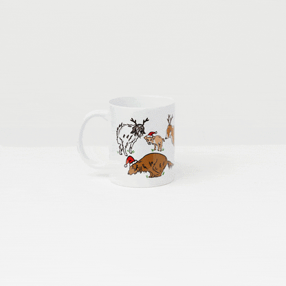 Yule Log Dogs Mug