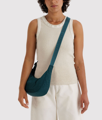 Small Nylon Crescent Bag - Deep Sea
