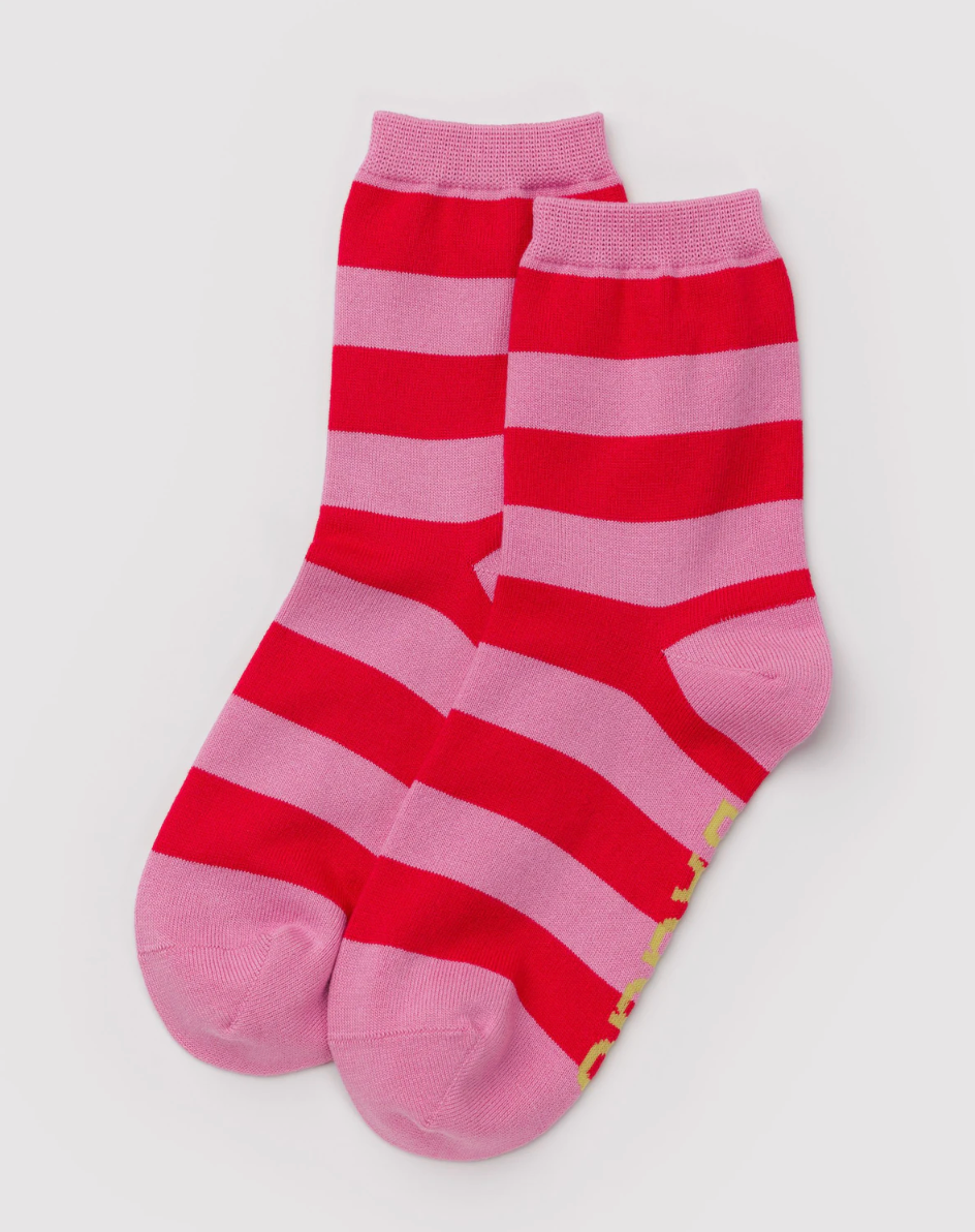 Crew Socks - Pink Stripe
