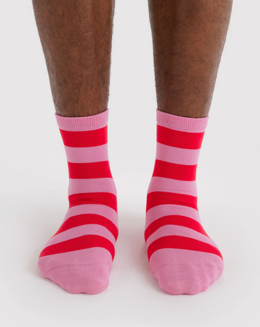 Crew Socks - Pink Stripe