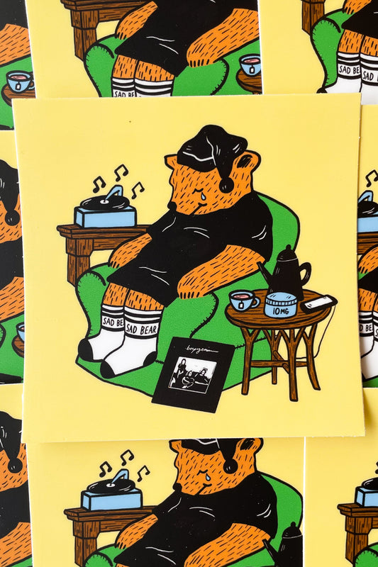 Sleepy Sad Time Bear Sticker