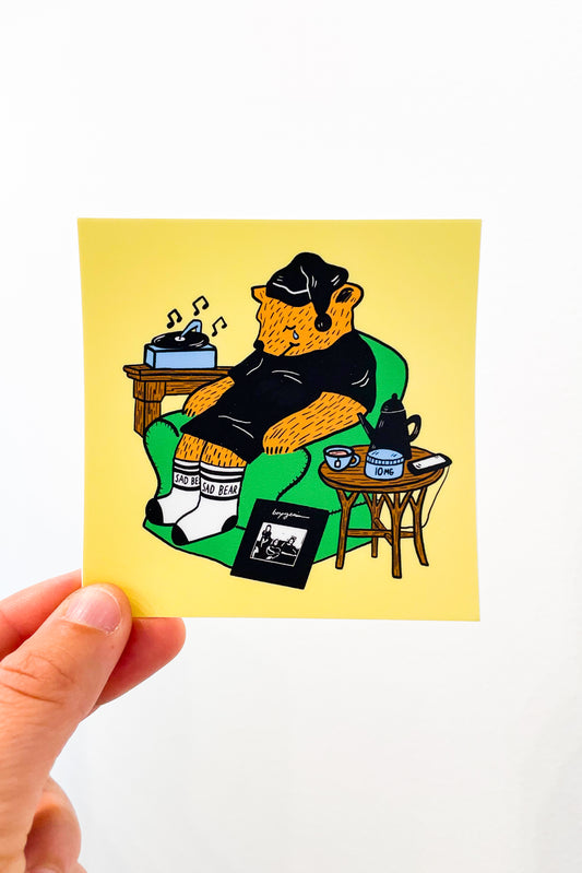 Sleepy Sad Time Bear Sticker