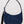 Load image into Gallery viewer, Navy crescent shaped crossbody bag with black straps.
