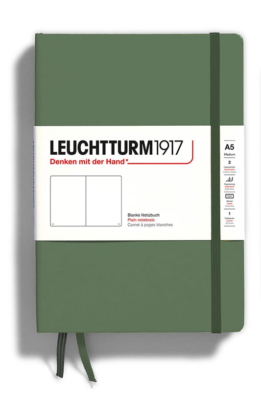 Hardcover notebook in Olive with an Olive ribbon.