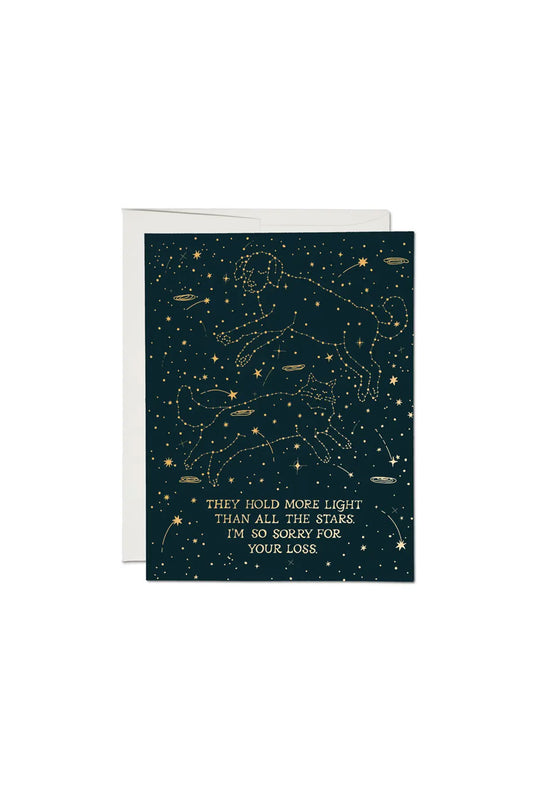Pet Constellation sympathy greeting card