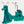 Load image into Gallery viewer, Teal reindeer shaped candle with a metal frame inside. Metal antlers. White background.
