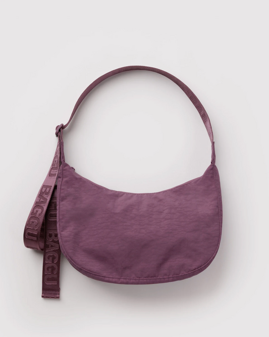 Medium Nylon Crescent Bag - Wild Plum