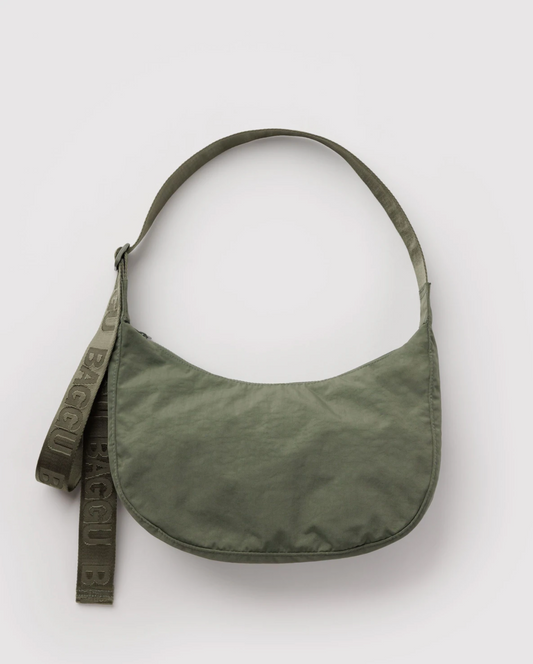Medium Nylon Crescent Bag - Caper