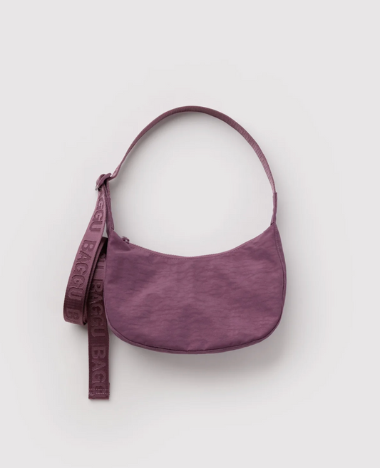 Small Nylon Crescent Bag - Wild Plum