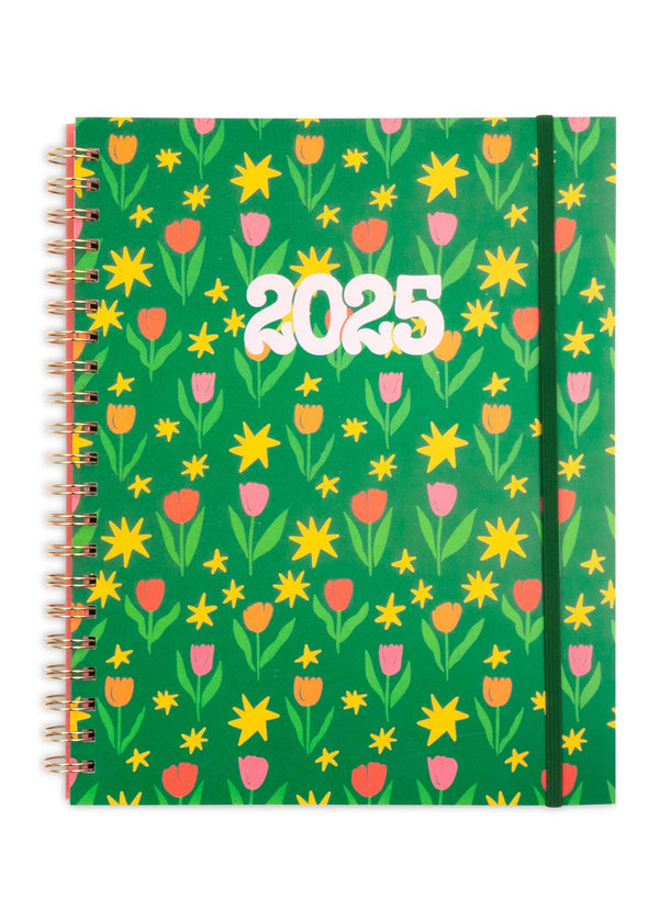 Green Tulips 12 Month Soft Cover Large Planner