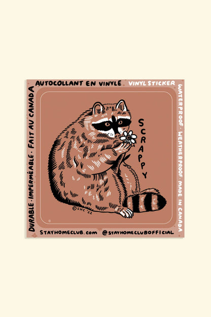 Scrappy Raccoon Sticker | Waterproof Vinyl Sticker