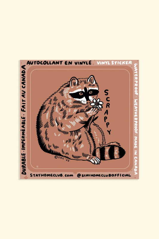 Scrappy Raccoon Sticker | Waterproof Vinyl Sticker