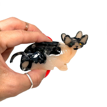 Tuxedo Hairless Cat Hair Claw Clip – Quirky & Fun Accessory