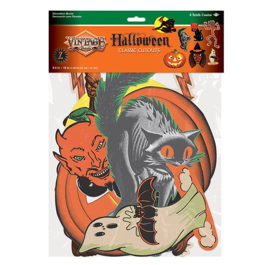 Vintage Halloween Classic Cutouts 9½"-16", 7 per package