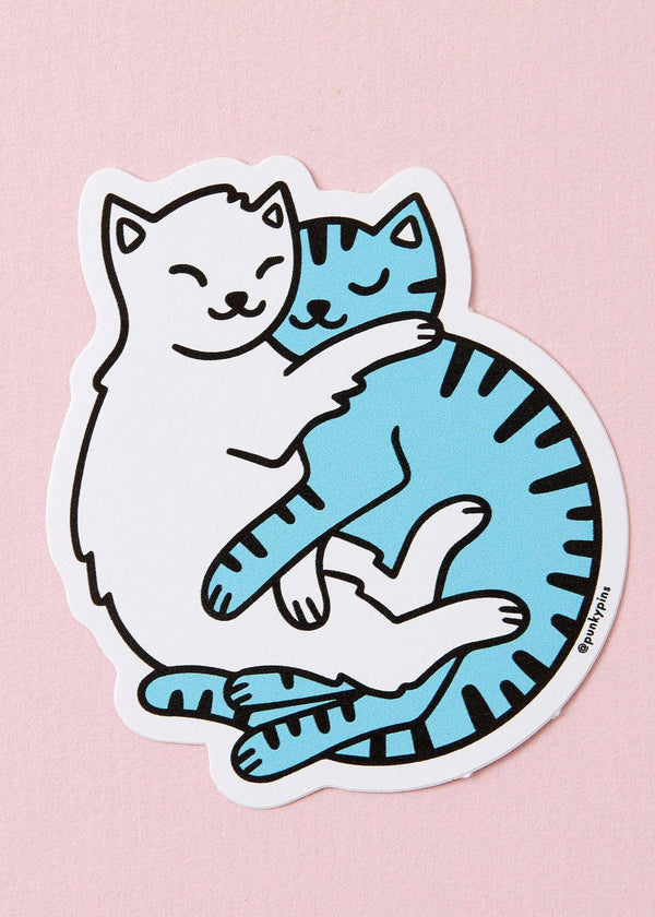 Cuddling Cats Vinyl Sticker