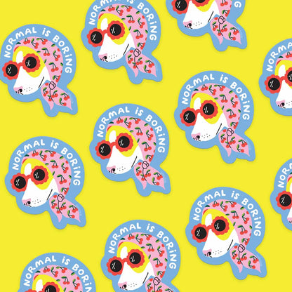 Normal is Boring Dog Vinyl Sticker