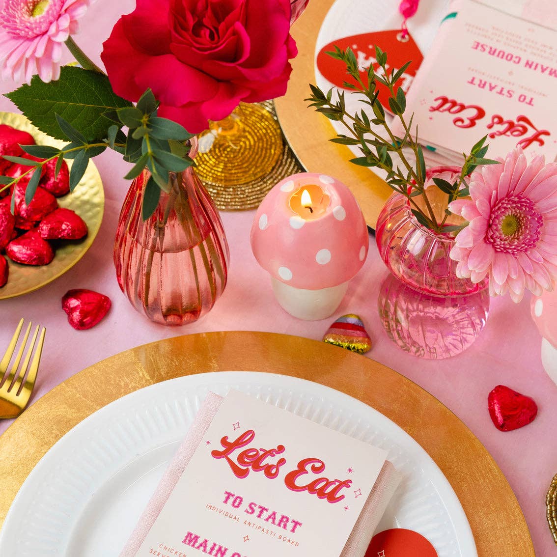 Pink Mushroom Candle