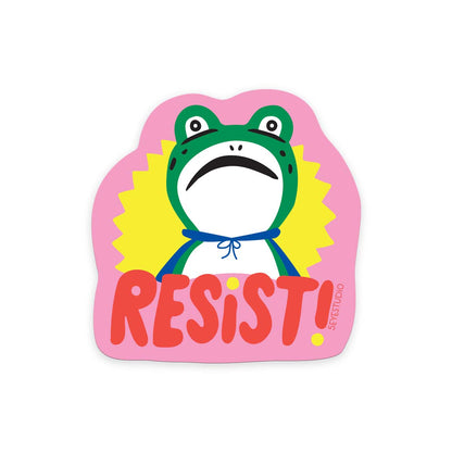 RESIST! Frog Vinyl Sticker
