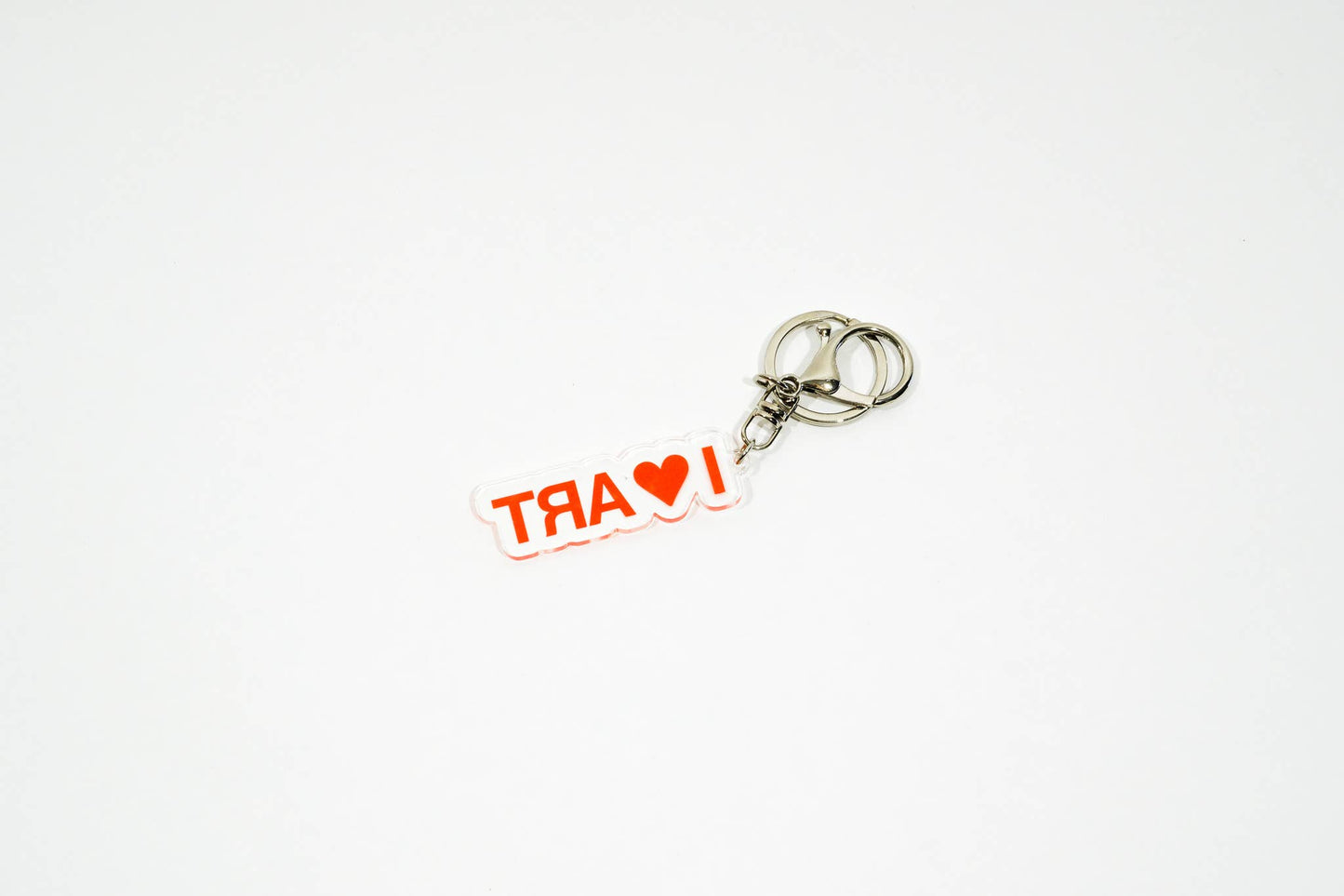 I Love ART recycled acrylic keychain / bag charm