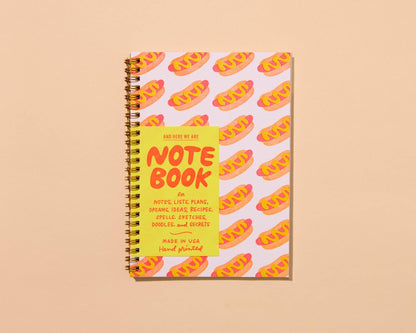 Hot Dogs Letterpress A5 Spiral Notebook