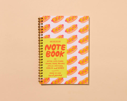 Hot Dogs Letterpress A5 Spiral Notebook