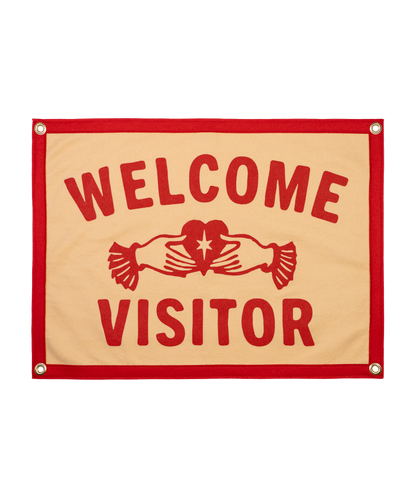 Welcome Visitor Camp Flag • John Moreland x Oxford Pennant