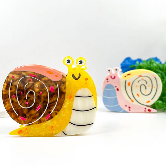 Happy Snail Hair Claw Clip: Pink