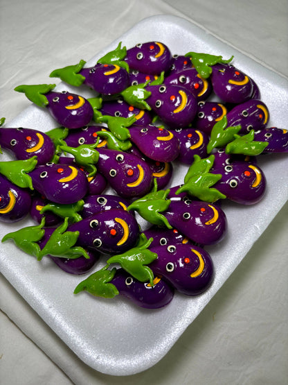 Happy Eggplant Kitchen Magnet