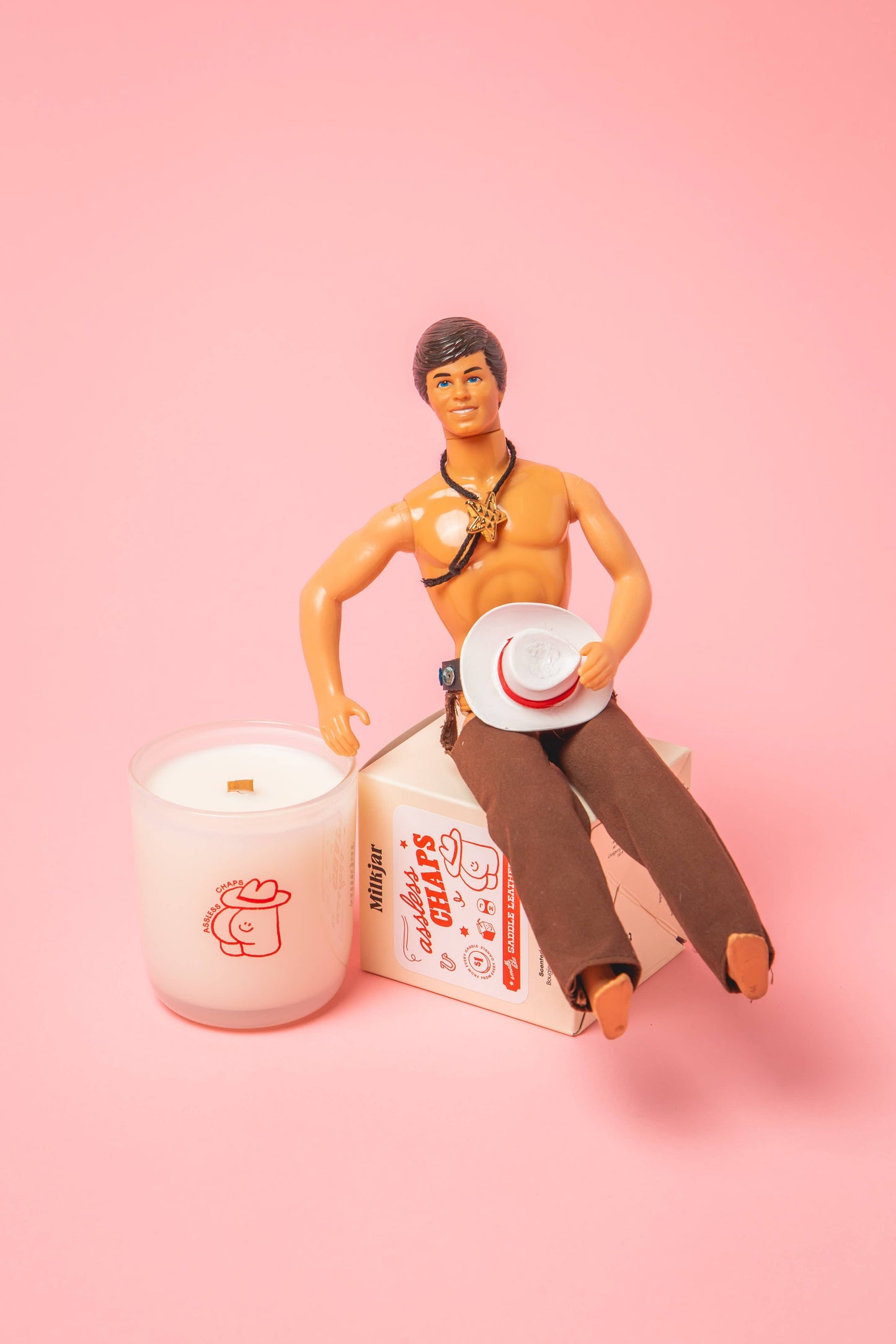 Assless Chaps - Saddle leather - Coconut Soy 8oz Candle