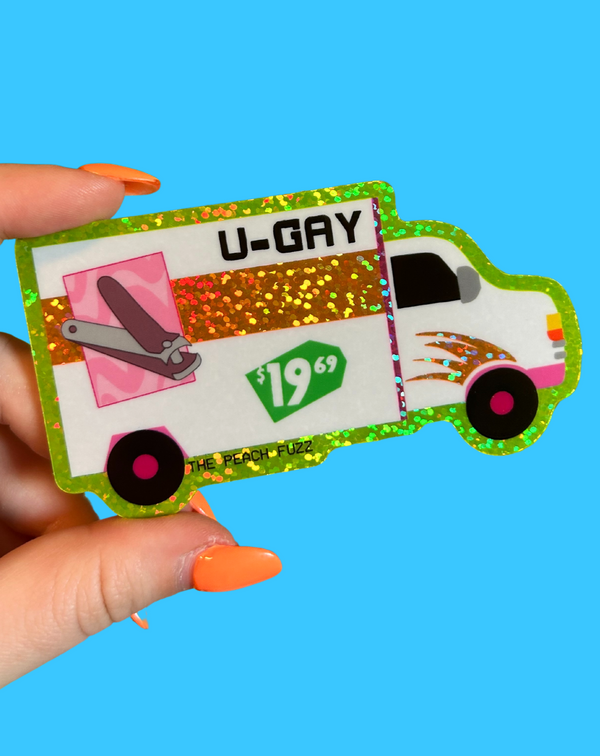 U-Gay Moving Truck Glitter Sticker