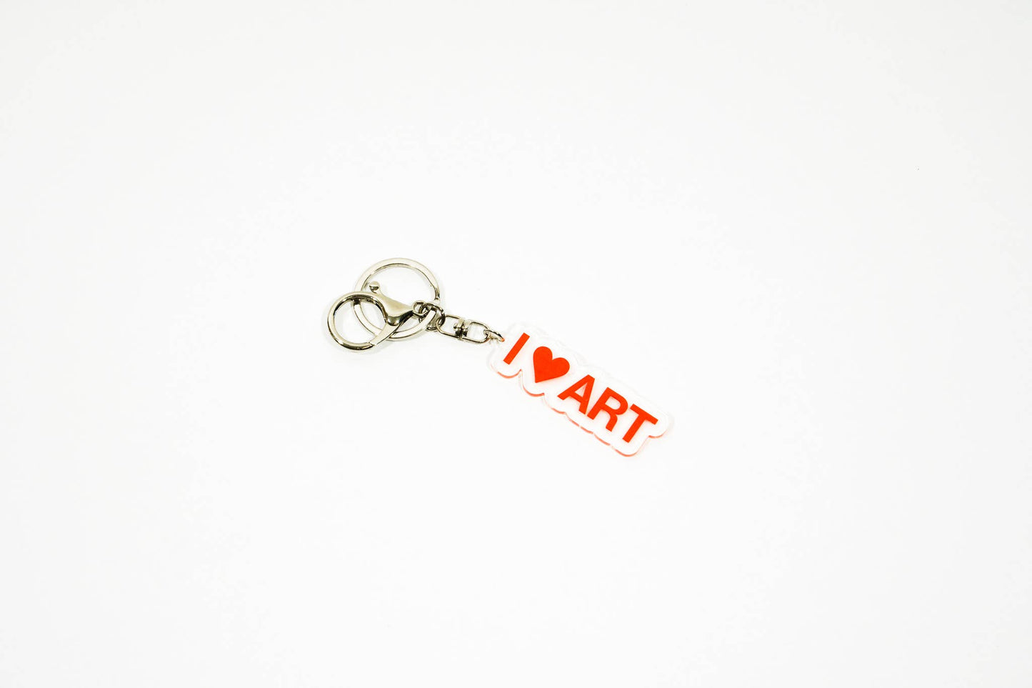 I Love ART recycled acrylic keychain / bag charm