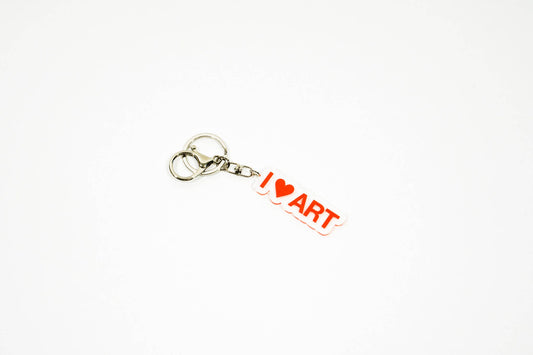 I Love ART recycled acrylic keychain / bag charm