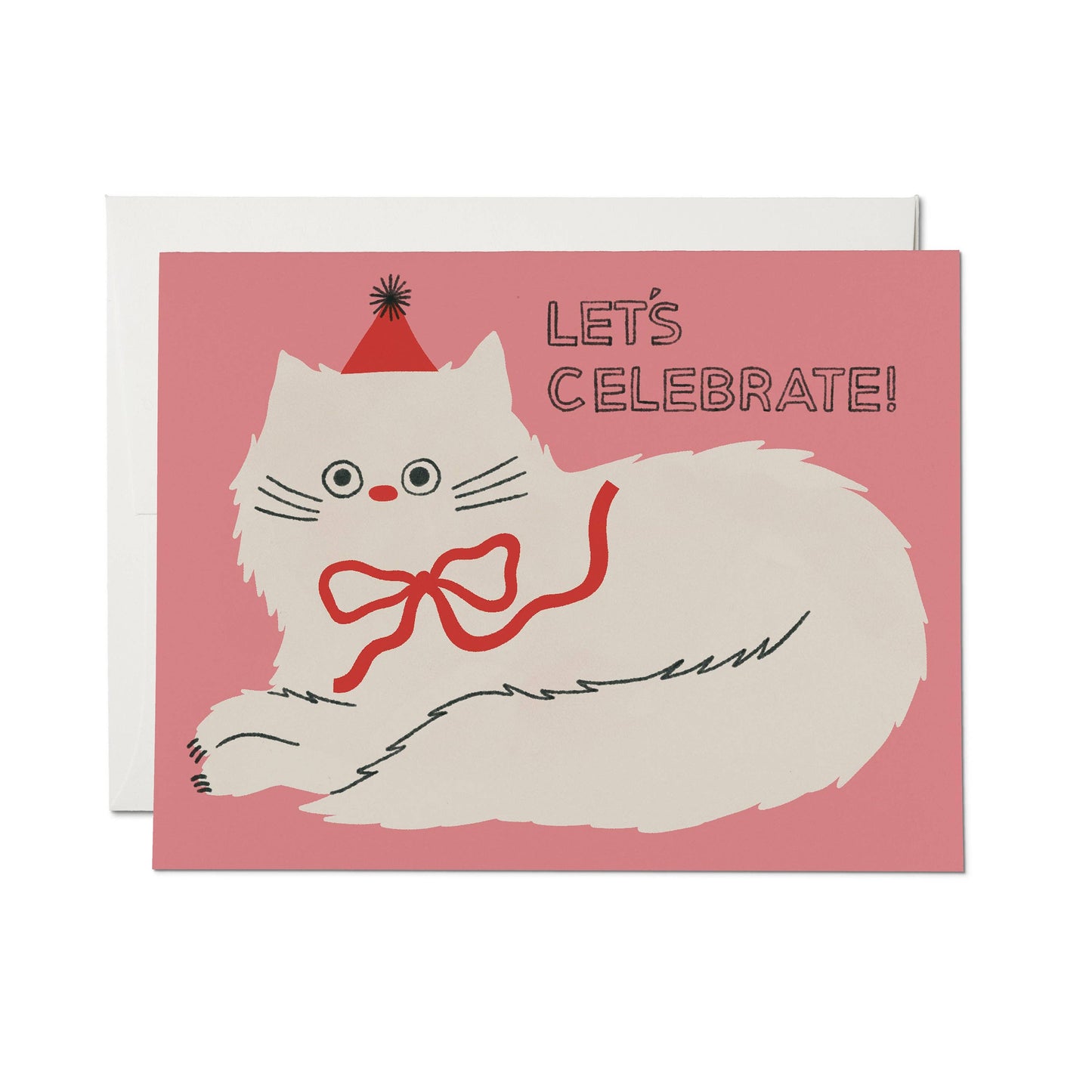 Let's Celebrate Cat greeting card