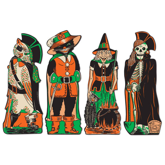 Vintage Halloween Fanci-Dress Cutouts, 17 inch, set of 4
