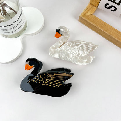 White Swan Hair Claw Clip