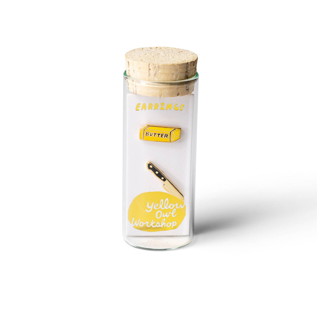 Butter & Knife Earrings | Foodie Mismatched Gold Studs